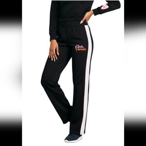 🌸 NEW Barbie WNBA Graphic Sweatpants Women's Large Black Fleece Joggers